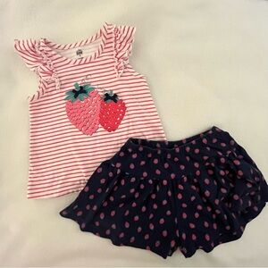 Kids Headquarters Strawberry Skort Set